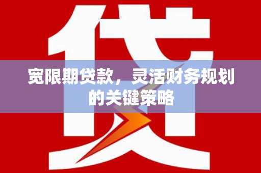 盖州宽限期贷款，灵活财务规划的关键策略