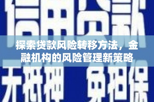 盖州探索贷款风险转移方法，金融机构的风险管理新策略