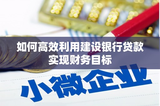盖州如何高效利用建设银行贷款实现财务目标