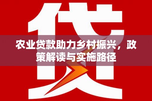 盖州农业贷款助力乡村振兴，政策解读与实施路径