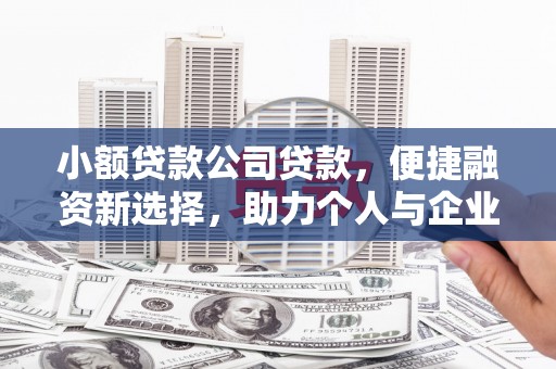 盖州小额贷款公司贷款，便捷融资新选择，助力个人与企业成长