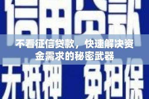 盖州不看征信贷款，快速解决资金需求的秘密武器