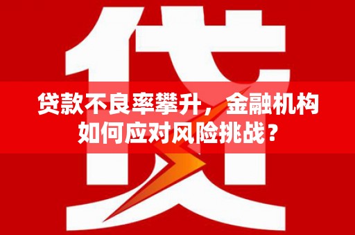 盖州贷款不良率攀升，金融机构如何应对风险挑战？