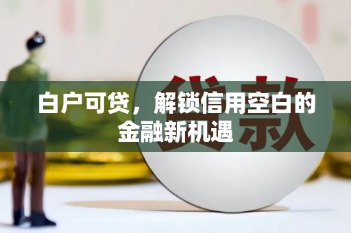 盖州白户可贷，解锁信用空白的金融新机遇
