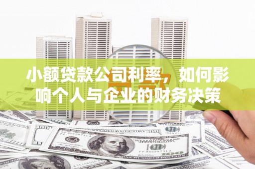 盖州小额贷款公司利率，如何影响个人与企业的财务决策