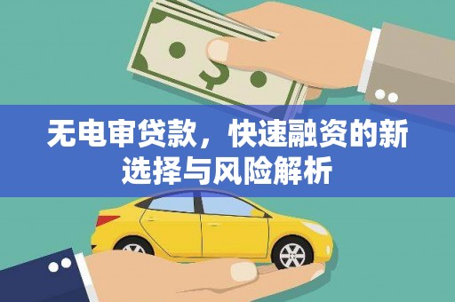 盖州无电审贷款，快速融资的新选择与风险解析