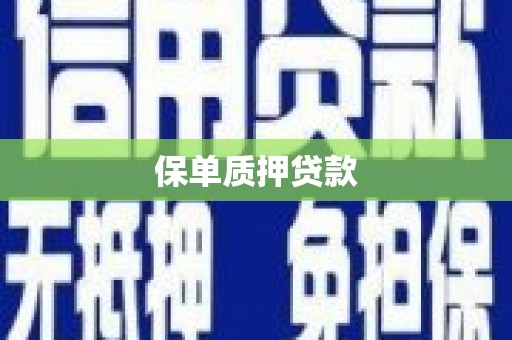 盖州保单质押贷款