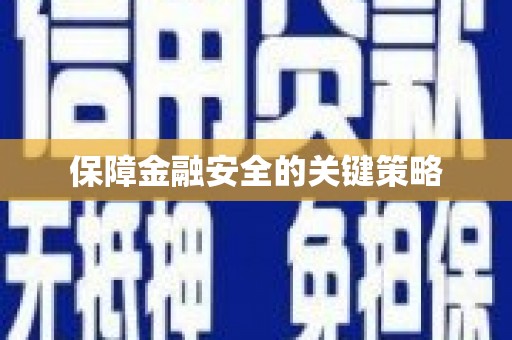 盖州保障金融安全的关键策略