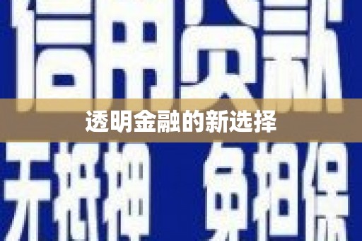盖州透明金融的新选择